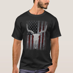 Camiseta Cráneo de toro Bandera Americana Cow Skull Gráfico