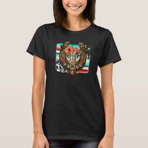 Camiseta Cráneo de toro de leopardo herradura Rodeo mamá oc