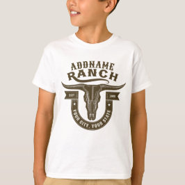 Camiseta Cráneo de toro de rancho occidental personalizado 