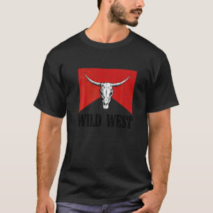 Camiseta Cráneo de toro de vaca del oeste salvaje Boho país