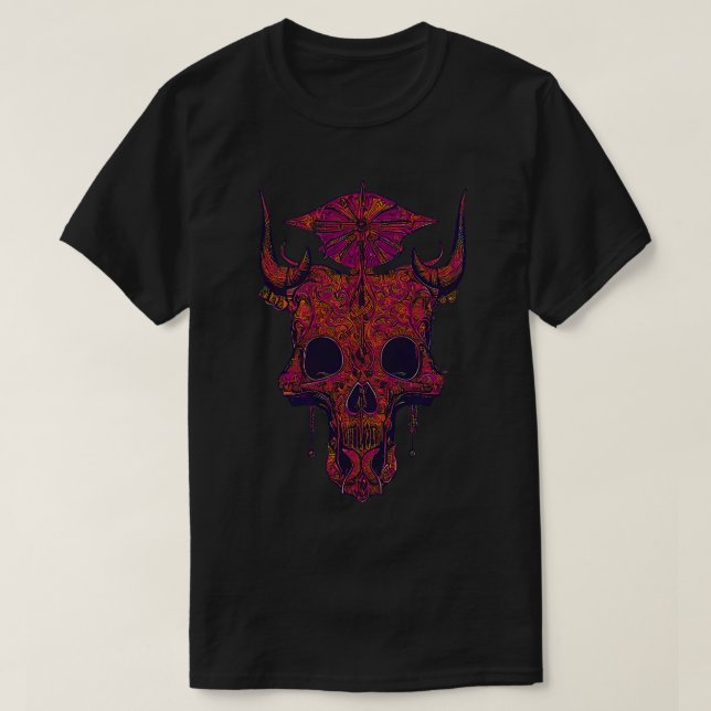 Camiseta Cráneo de toros de color (Diseño del anverso)