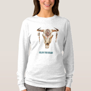 Camiseta Cráneo de trompetas tribales nativas