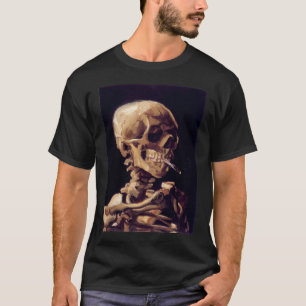 Camiseta cráneo de Van Gogh con un cigarrillo ardiente