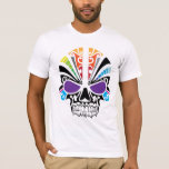 Camiseta Cráneo del Arcoiris de Voodoo<br><div class="desc">Un calavera tribal colorido para este diseño moderno.</div>