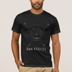 Camiseta Cráneo del ASCII con las palabras mún ASSCII