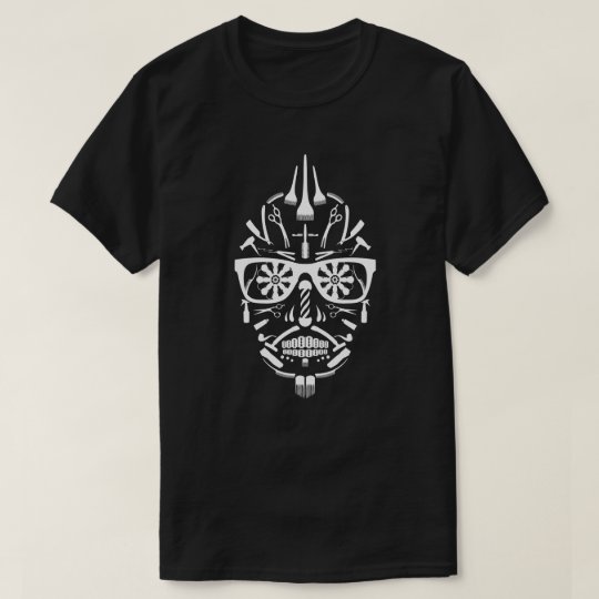 Camiseta cráneo del azúcar de la barbería