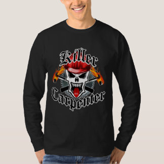 Camiseta Cráneo del carpintero con el casco rojo