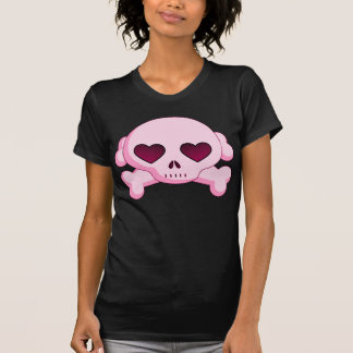 Camiseta Cráneo del corazón del KRW y rosa de la bandera