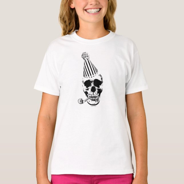 Camiseta Cráneo del fiesta del feliz cumpleaños (Anverso)