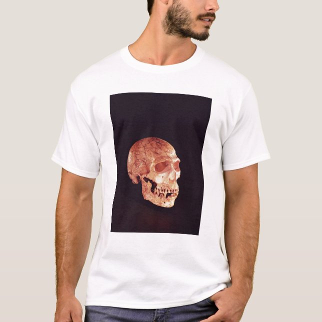 Camiseta Cráneo del Neanderthal, descubierto en Mt Carmel (Anverso)