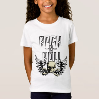 Camiseta Cráneo del rollo de la roca n con las alas