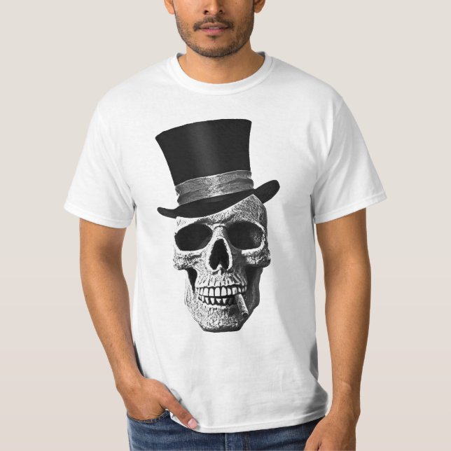 Camiseta Cráneo del sombrero de copa (Anverso)