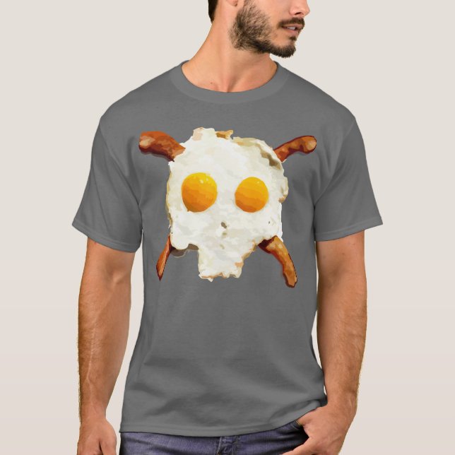 Camiseta Cráneo del tocino de los huevos (Anverso)