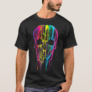 Camiseta Cráneo derretido colorido Halloween niños arcoíris