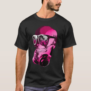 Camiseta Cráneo Dj Con Gafas De Sol Y Auriculares Golpea A 