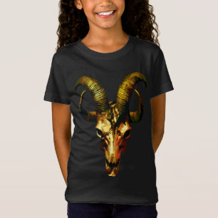 Camiseta Cráneo Dorado con Cuernos - Arte Oscuro