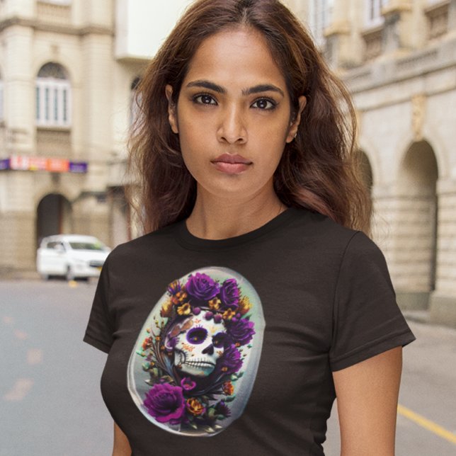 Camiseta Cráneo elegante de azúcar - Calavera mexicana - Dí (Subido por el creador)