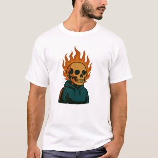 Camiseta Cráneo en llamas