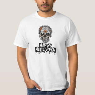 Camiseta Cráneo espeluznante, arte de Halloween