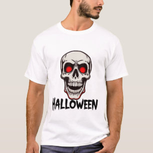 Camiseta Cráneo espeluznante con brillantes Ojos Rojos Dise
