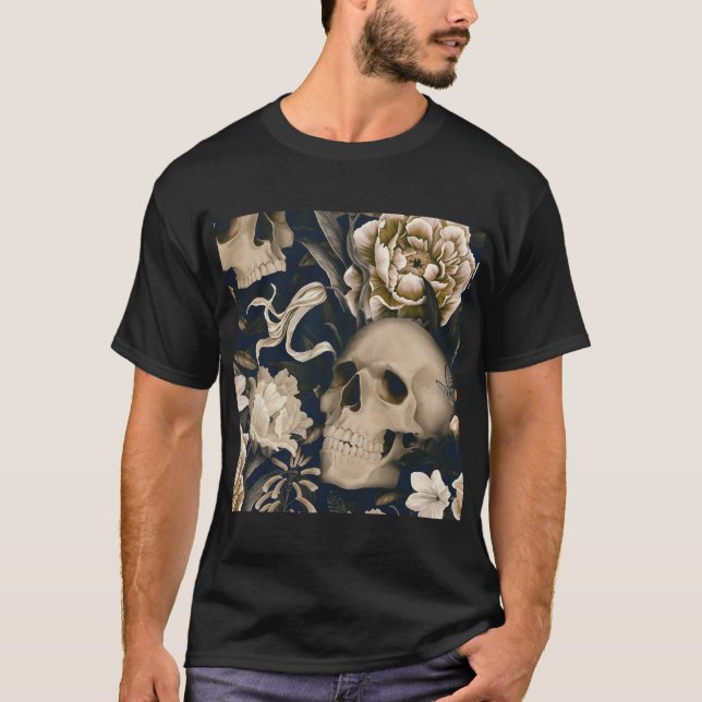 Camiseta cráneo floral (Anverso)