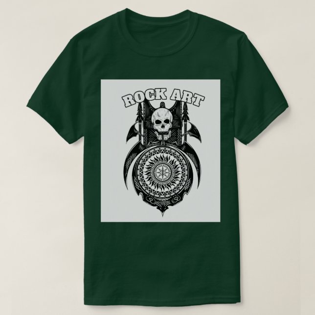 Camiseta cráneo gong ax y lanza (Diseño del anverso)