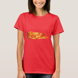 Camiseta Cráneo gótico espantado, llamas, horror de Hallowe