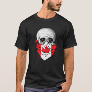 Camiseta Cráneo gracioso con maple Leaf bandera canadiense