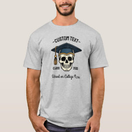 Camiseta Cráneo Graduado Nombre Personalizado Año Escuela