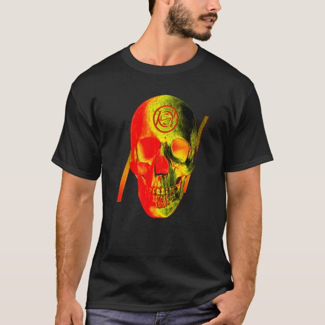Camiseta Cráneo gráfico Rojo amarillo (Anverso)