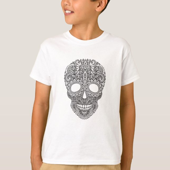 Camiseta Cráneo humano inspirado (Anverso)