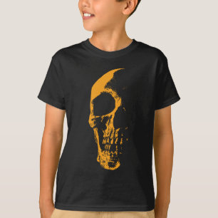 Camiseta Cráneo iluminado creación de pintura naranja