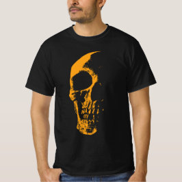 Camiseta Cráneo iluminado Creación de pintura naranja