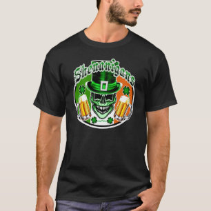 Camiseta Cráneo irlandés verde del Leprechaun: Shenanigan