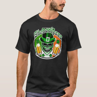 Camiseta Cráneo irlandés verde del Leprechaun: Shenanigans