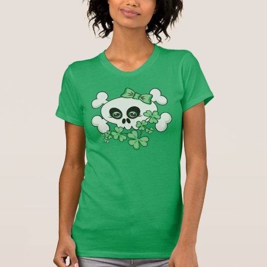 Camiseta Cráneo lindo con los tréboles