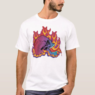 Camiseta Cráneo llameante colorido