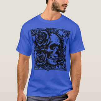 Camiseta cráneo metalizado gótico