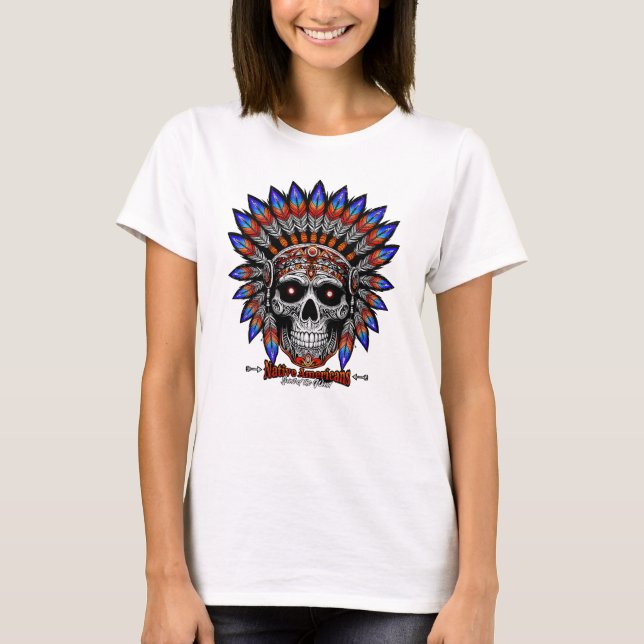 Camiseta cráneo nativo americano (Anverso)
