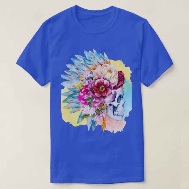 Camiseta Cráneo nativo americano 1 (Diseño del anverso)
