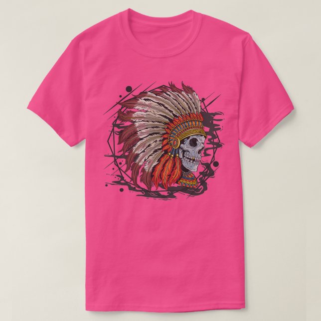 Camiseta Cráneo nativo americano 2 (Diseño del anverso)