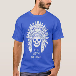 Camiseta Cráneo nativo americano con naturaleza