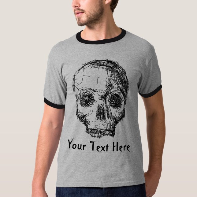Camiseta Cráneo negro sin manchas. (Anverso)