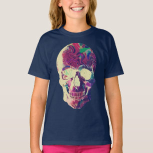 Camiseta Cráneo Neon Abstracto: Caos Vibrante