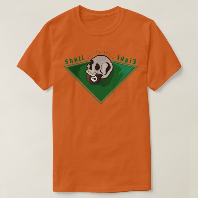 Camiseta cráneo oscuro 8 bolas (Diseño del anverso)