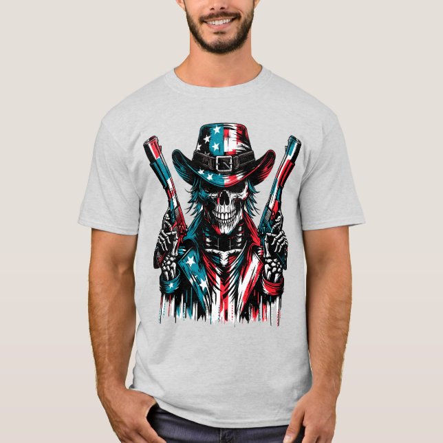 Camiseta Cráneo patriótico (Anverso)