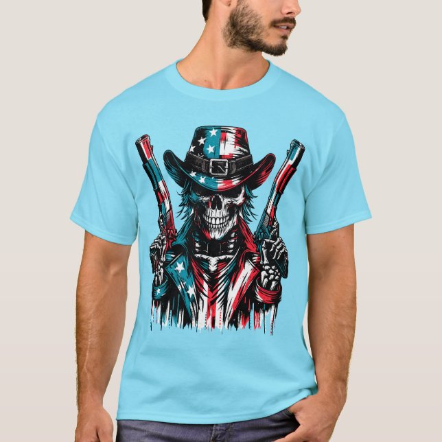 Camiseta Cráneo patriótico (Anverso)