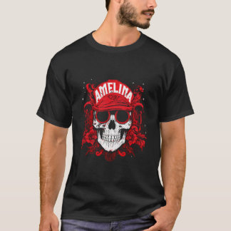 Camiseta Cráneo Personalizado De Artículos Con Nombre Ameli