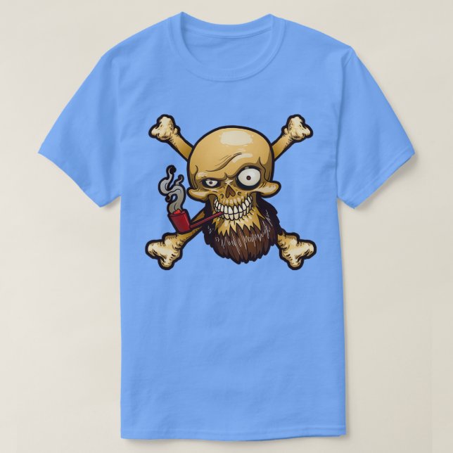 Camiseta Cráneo pirata de madereros de Shiver Me con pipa d (Diseño del anverso)