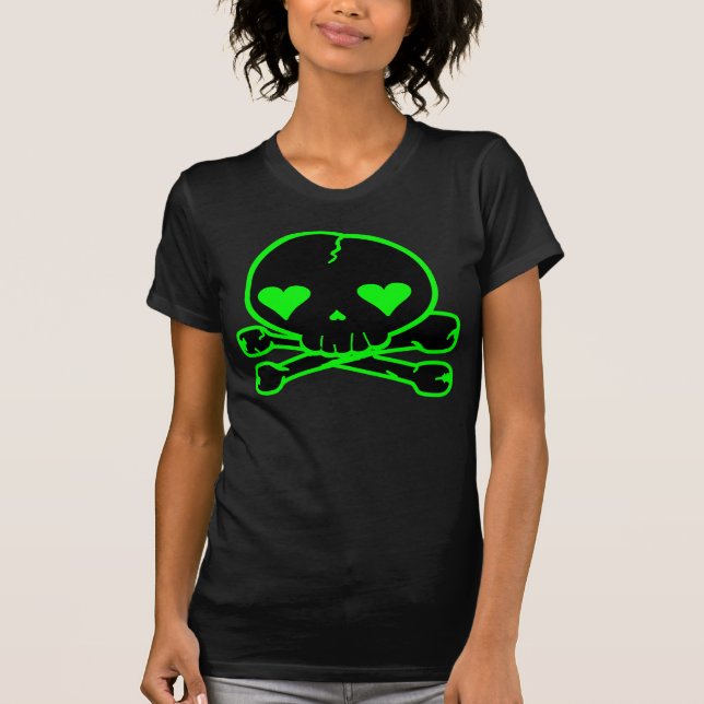 Camiseta Cráneo raro goth kawaii estilo (Anverso)